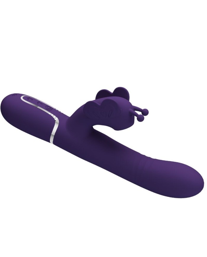 PRETTY LOVE VIBRADOR RABBIT MULTIFUNCIoN 4 EN 1 MARIPOSA MORADO