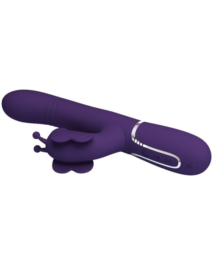 PRETTY LOVE VIBRADOR RABBIT MULTIFUNCIoN 4 EN 1 MARIPOSA MORADO