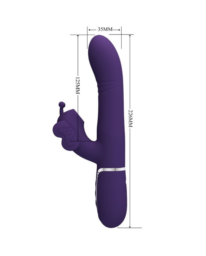 PRETTY LOVE VIBRADOR RABBIT MULTIFUNCIoN 4 EN 1 MARIPOSA MORADO