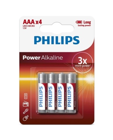 PHILIPS POWER ALKALINE PILA AAA LR03 BLISTER4