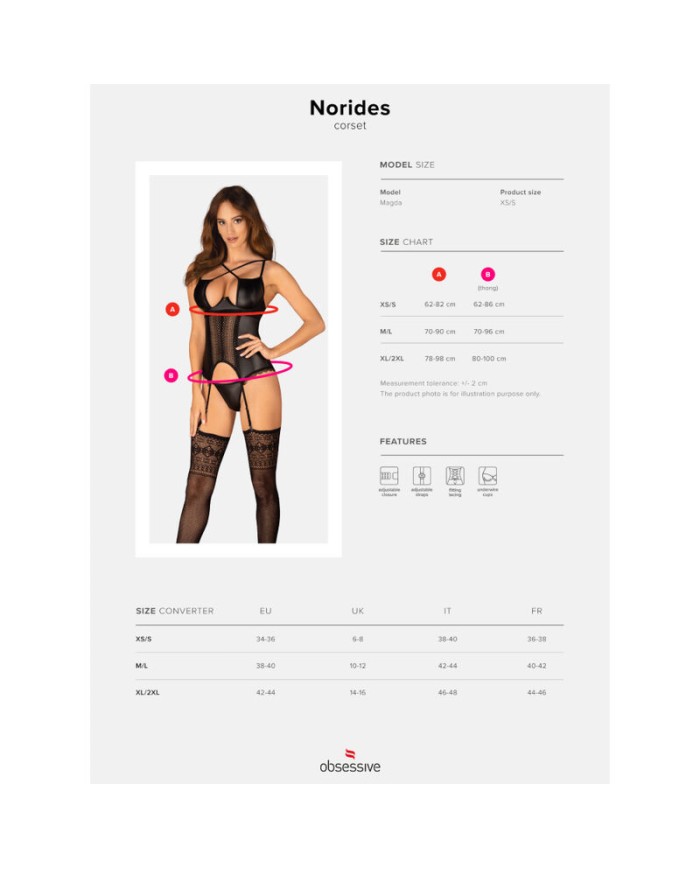 OBSESSIVE NORIDES CORSET TANGA XS S