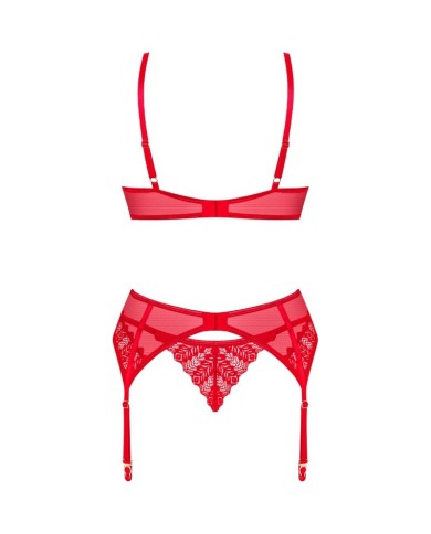 OBSESSIVE INGRIDIA SET DOS PIEZAS CROTCHLESS ROJO XS S