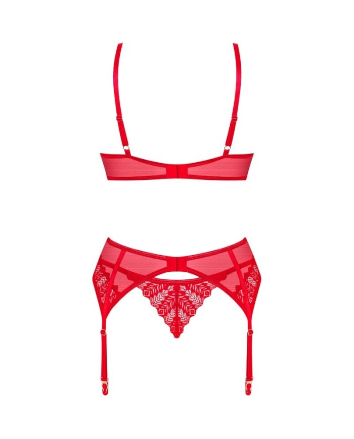 OBSESSIVE INGRIDIA SET DOS PIEZAS CROTCHLESS ROJO XS S