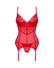 OBSESSIVE INGRIDIA CORSET TANGA ROJO XS S