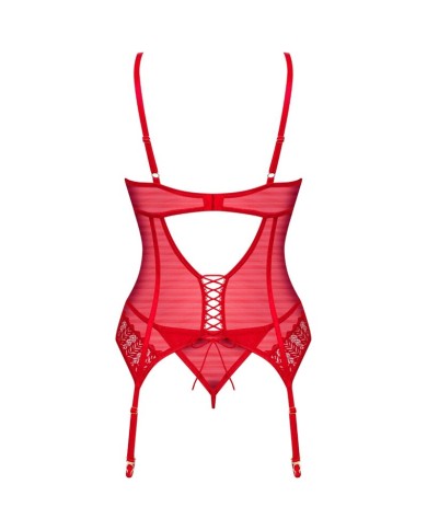 OBSESSIVE INGRIDIA CORSET TANGA ROJO XS S