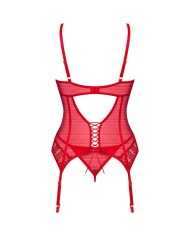 OBSESSIVE INGRIDIA CORSET TANGA ROJO XS S