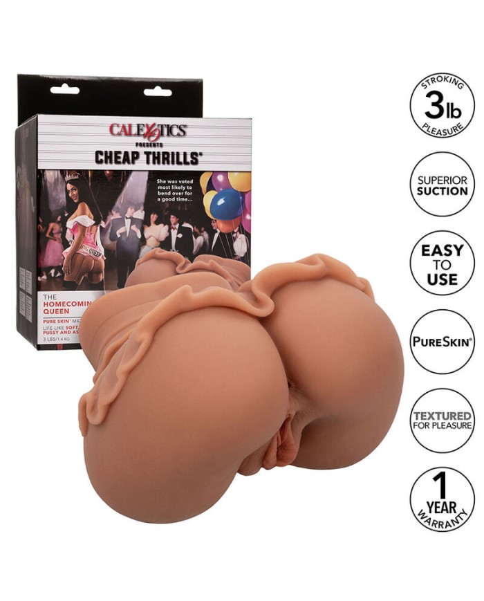 CALEXOTICS THE HOMECOMING QUEEN DOBLE MASTURBADOR REALISTICO CARAMELO
