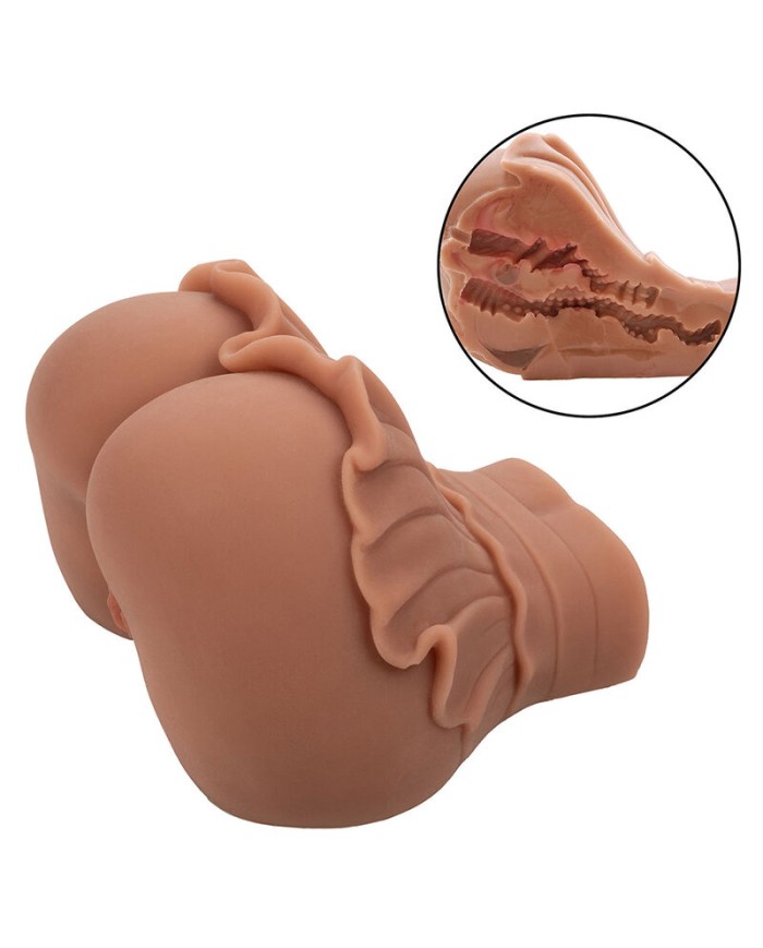 CALEXOTICS THE HOMECOMING QUEEN DOBLE MASTURBADOR REALISTICO CARAMELO