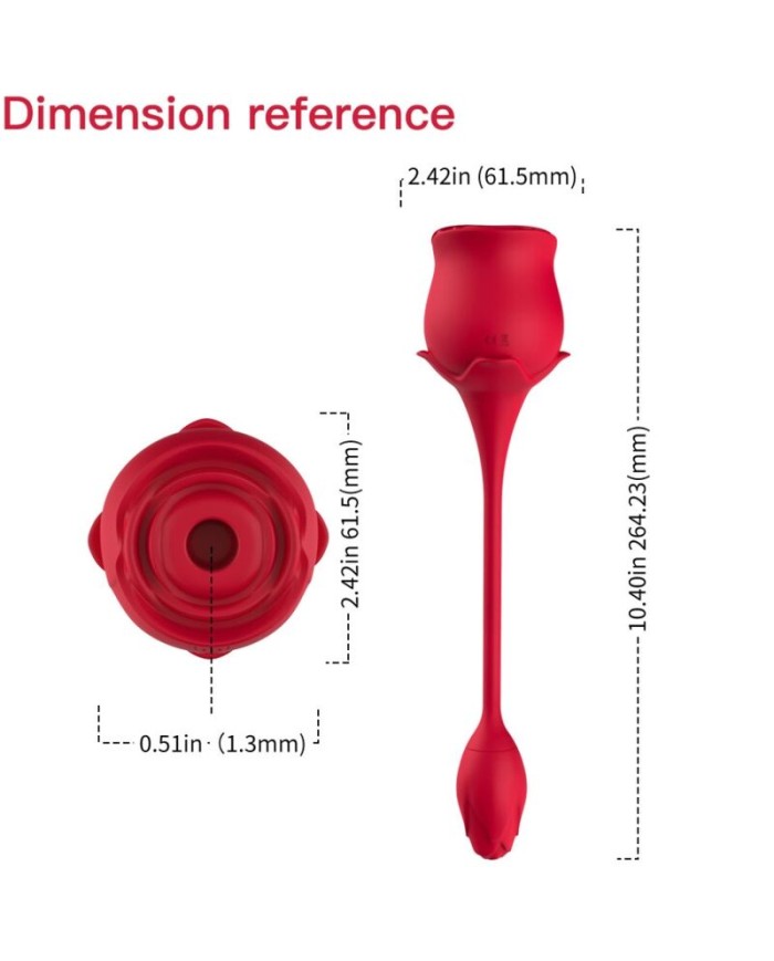 ARMONY ROSA SUCCIONADOR DE CLITORIS VIBRADOR 10 MODOS ROJO