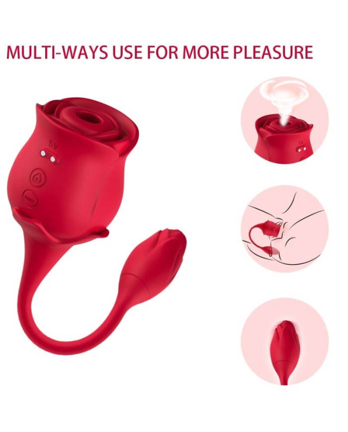 ARMONY ROSA SUCCIONADOR DE CLITORIS VIBRADOR 10 MODOS ROJO