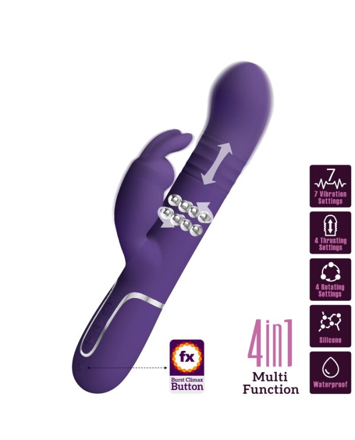 PRETTY LOVE COALE VIBRADOR RABBIT 4 EN 1 MORADO