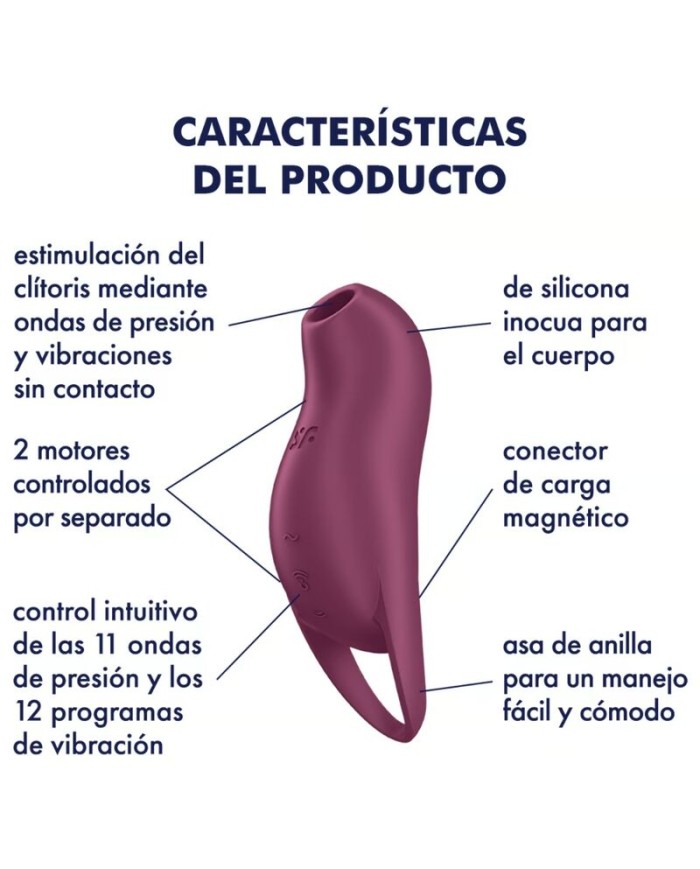 SATISFYER POCKET PRO 1 ESTIMULADOR CLiTORIS GRANATE