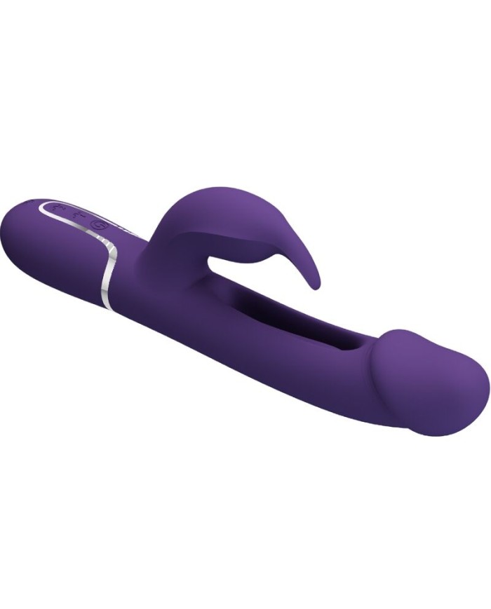 PRETTY LOVE KAMPAS VIBRADOR RABBIT 3 EN 1 MULTIFUNCIoN CON LENGUA VIOLETA