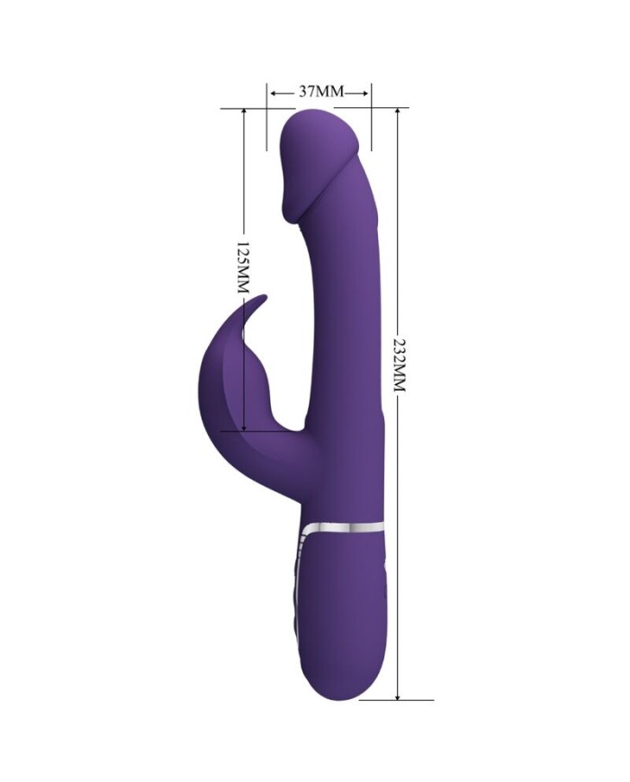 PRETTY LOVE KAMPAS VIBRADOR RABBIT 3 EN 1 MULTIFUNCIoN CON LENGUA VIOLETA