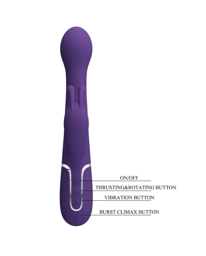 PRETTY LOVE DEJON VIBRADOR RABBIT 3 EN 1 MULTIFUNCIoN MORADO