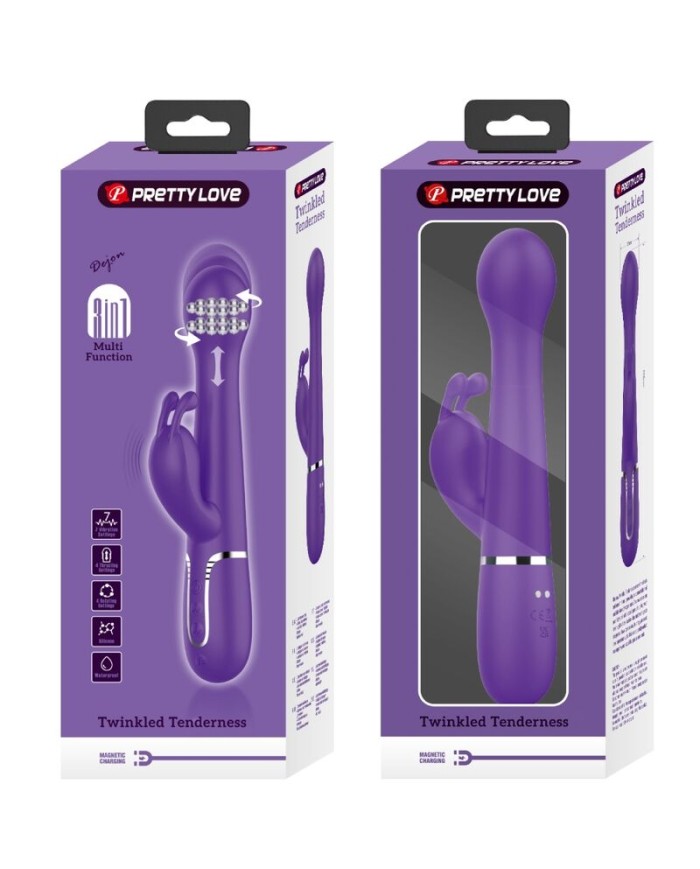 PRETTY LOVE DEJON VIBRADOR RABBIT 3 EN 1 MULTIFUNCIoN MORADO