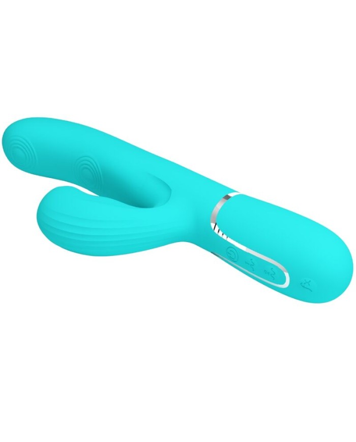 PRETTY LOVE PERLITA VIBRADOR PUNTO G 3 EN 1 MULTIFUNCIoN VERDE AGUA