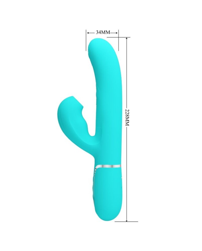 PRETTY LOVE PERLITA VIBRADOR PUNTO G 3 EN 1 MULTIFUNCIoN VERDE AGUA