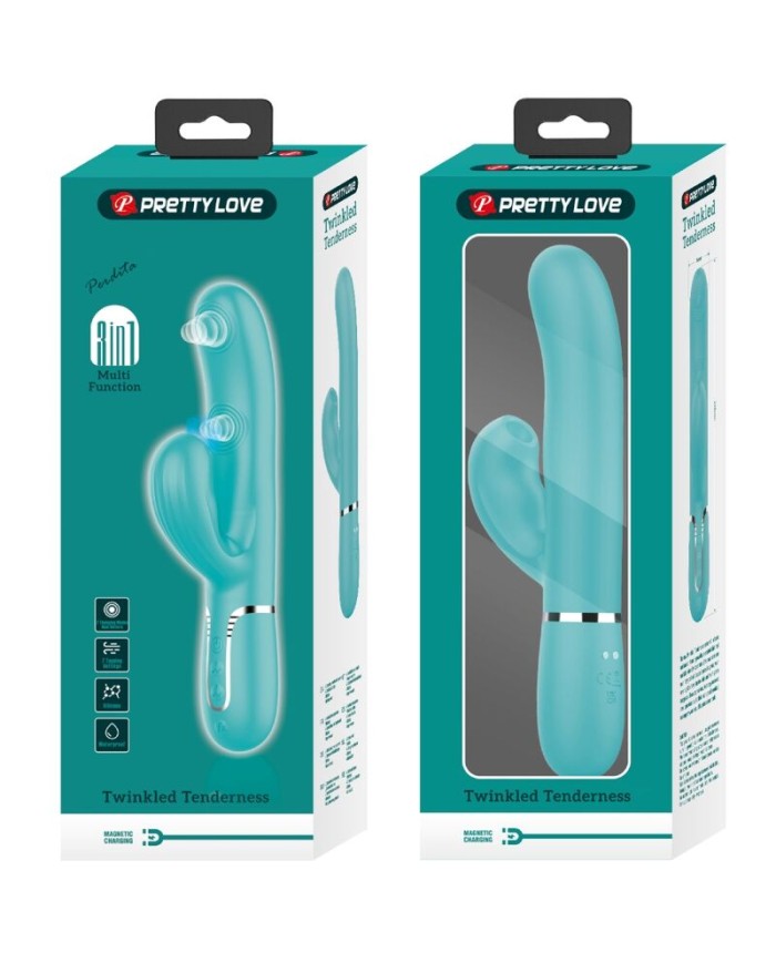 PRETTY LOVE PERLITA VIBRADOR PUNTO G 3 EN 1 MULTIFUNCIoN VERDE AGUA