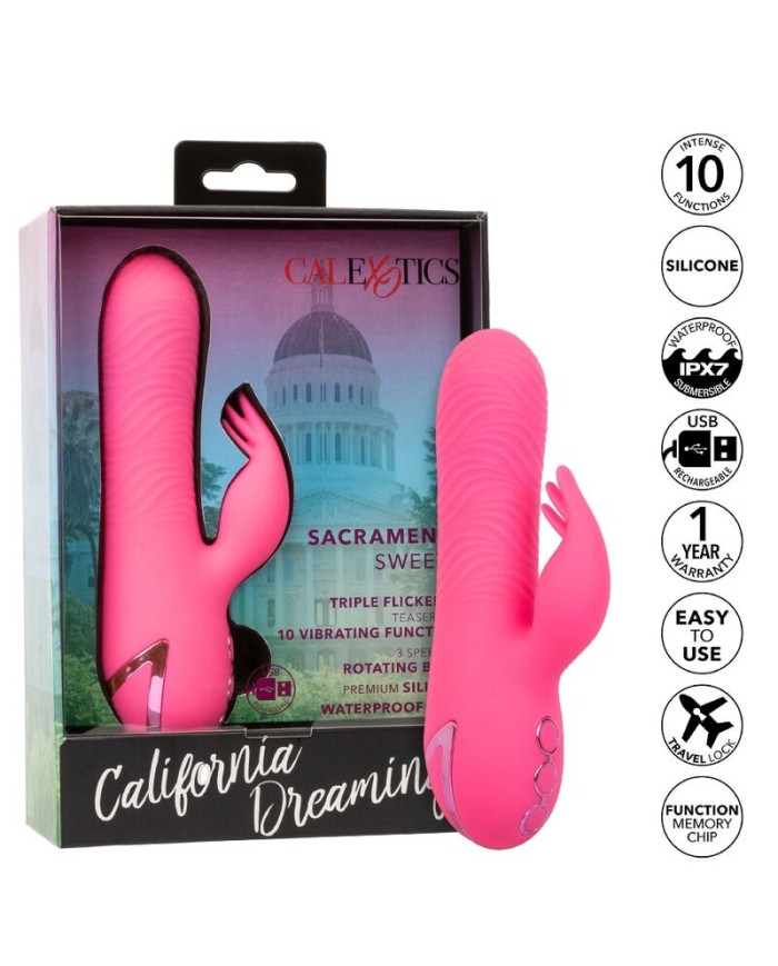 CALEXOTICS SACRAMENTO SWEETIE VIBRADOR RABBIT ROSA BY CALIFORNIA DREAMING