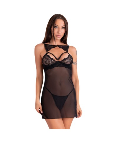 LIVCO CORSETTI FASHION KROLINA LC 90734 CHEMISE TANGA NEGRO S M