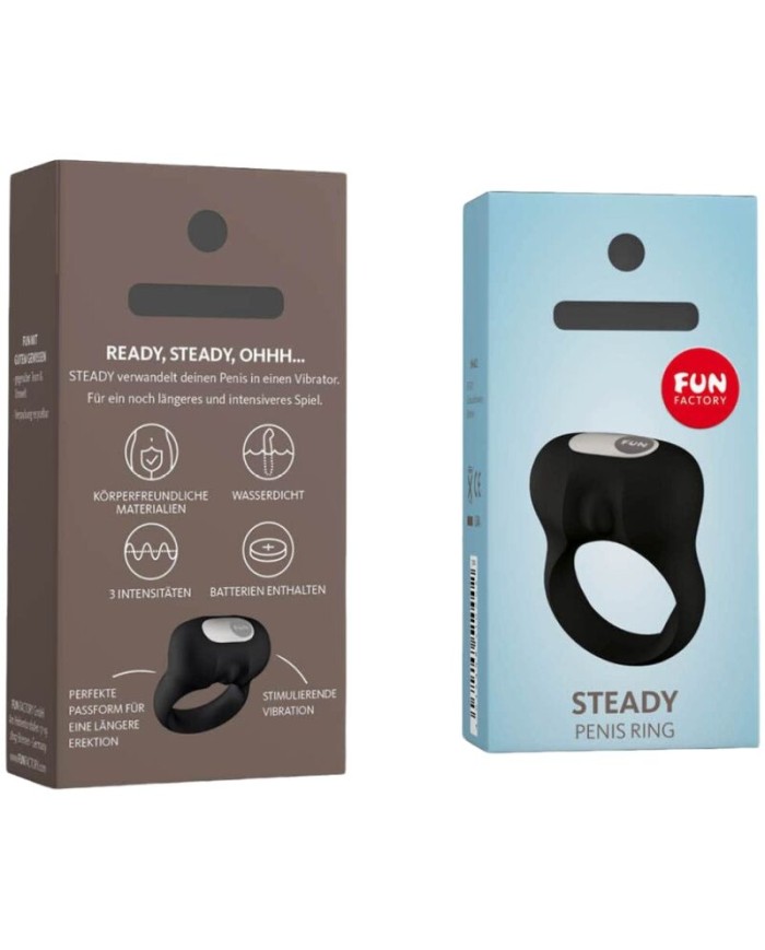 FUN FACTORY STEADY ANILLO PENE CON VIBRACIoN NEGRO