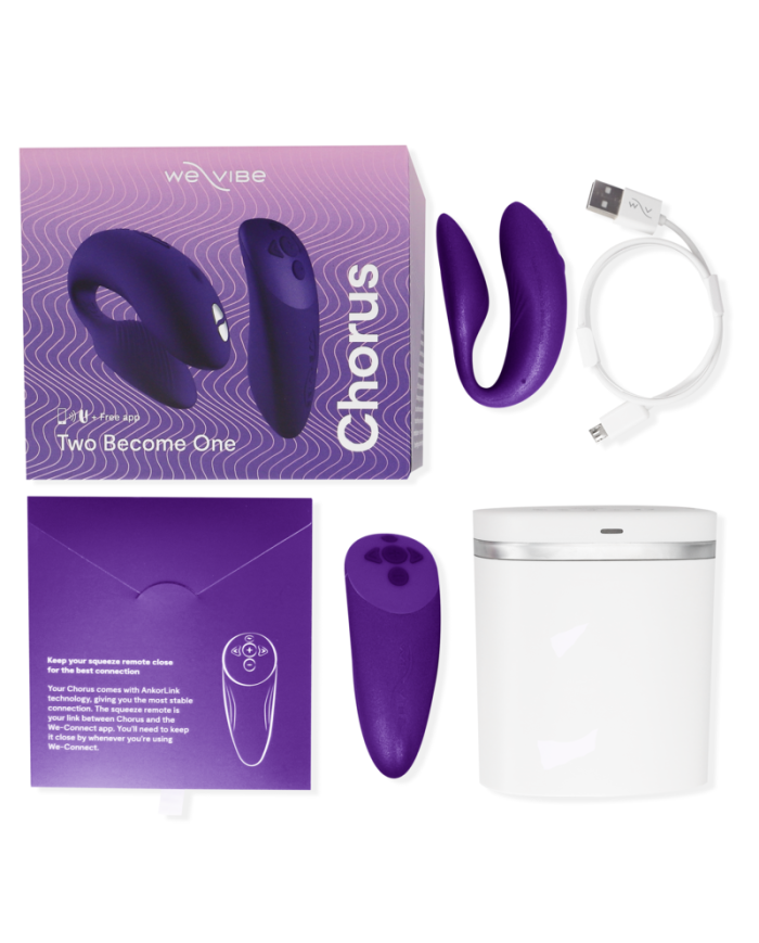 WE VIBE CHORUS VIBRADOR PAREJAS CON CONTROL SQUEEZE LILA