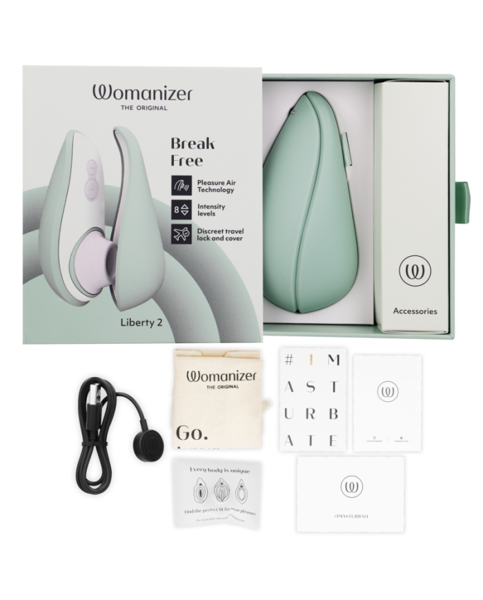 WOMANIZER LIBERTY 2 ESTIMULADOR SUCCIONADOR CLITORIS VERDE CLARO