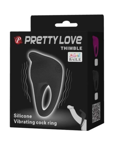 PRETTY LOVE THIMBLE ANILLO VIBRADOR NEGRO