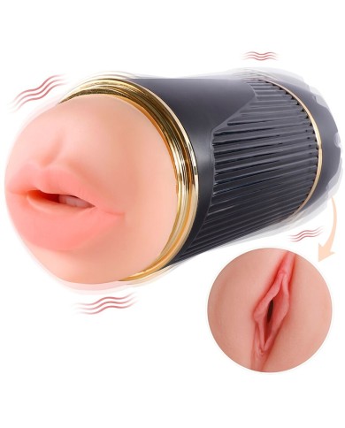 SHEQU KAY MASTURBADOR DOBLE CON VIBRACION DUAL BOCA Y VAGINA SHEQU KAY MASTURBADOR DOBLE CON VIBRACION DUAL BOCA Y VAGINA