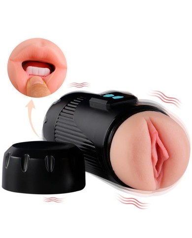 SHEQU KAY MASTURBADOR DOBLE CON VIBRACION DUAL BOCA Y VAGINA SHEQU KAY MASTURBADOR DOBLE CON VIBRACION DUAL BOCA Y VAGINA
