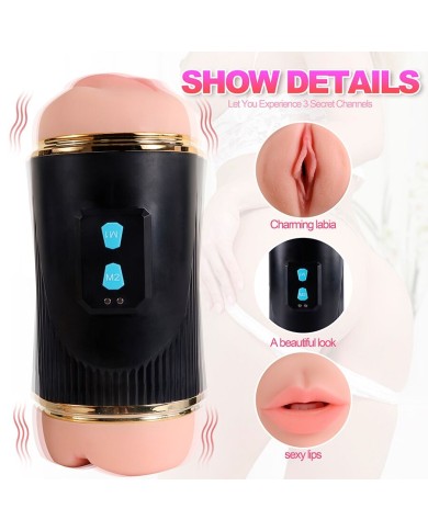 SHEQU KAY MASTURBADOR DOBLE CON VIBRACION DUAL BOCA Y VAGINA SHEQU KAY MASTURBADOR DOBLE CON VIBRACION DUAL BOCA Y VAGINA