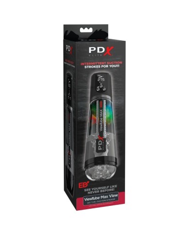PDX ELITE VIEWTUBE MAX VIEW MASTURNADOR AUTOMATICO CON SUCCION TRANSPARENTE