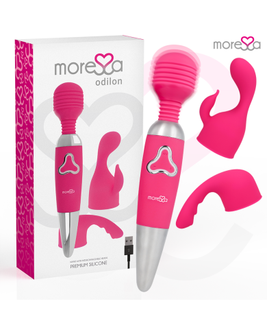 MORESSA ODILON WAND POTENTE MOTOR MAS DOS CABEZALES PREMIUM SILICONE RECARGABLE MORESSA ODILON WAND POTENTE MOTOR MAS DOS CABEZALES PREMIUM SILICONE RECARGABLE