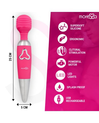 MORESSA ODILON WAND POTENTE MOTOR MAS DOS CABEZALES PREMIUM SILICONE RECARGABLE MORESSA ODILON WAND POTENTE MOTOR MAS DOS CABEZALES PREMIUM SILICONE RECARGABLE