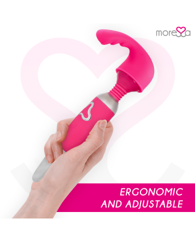 MORESSA ODILON WAND POTENTE MOTOR MAS DOS CABEZALES PREMIUM SILICONE RECARGABLE MORESSA ODILON WAND POTENTE MOTOR MAS DOS CABEZALES PREMIUM SILICONE RECARGABLE