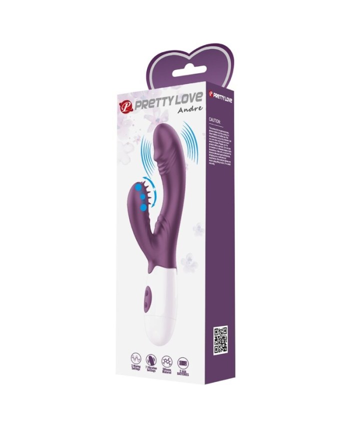 PRETTY LOVE BUTTERFLY KISS VIBRADOR RABBIT ESTIMULADOR PUNTO G MORADO