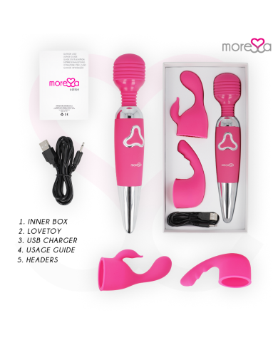 MORESSA ODILON WAND POTENTE MOTOR MAS DOS CABEZALES PREMIUM SILICONE RECARGABLE MORESSA ODILON WAND POTENTE MOTOR MAS DOS CABEZALES PREMIUM SILICONE RECARGABLE