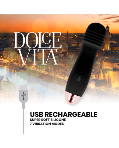 DOLCE VITA VIBRADOR RECARGABLE TRES NEGRO 7 VELOCIDADES DOLCE VITA VIBRADOR RECARGABLE TRES NEGRO 7 VELOCIDADES