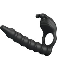 PRETTY LOVE BLACKNEY ANILLO PENE CON PLUG VIBRADOR NEGRO