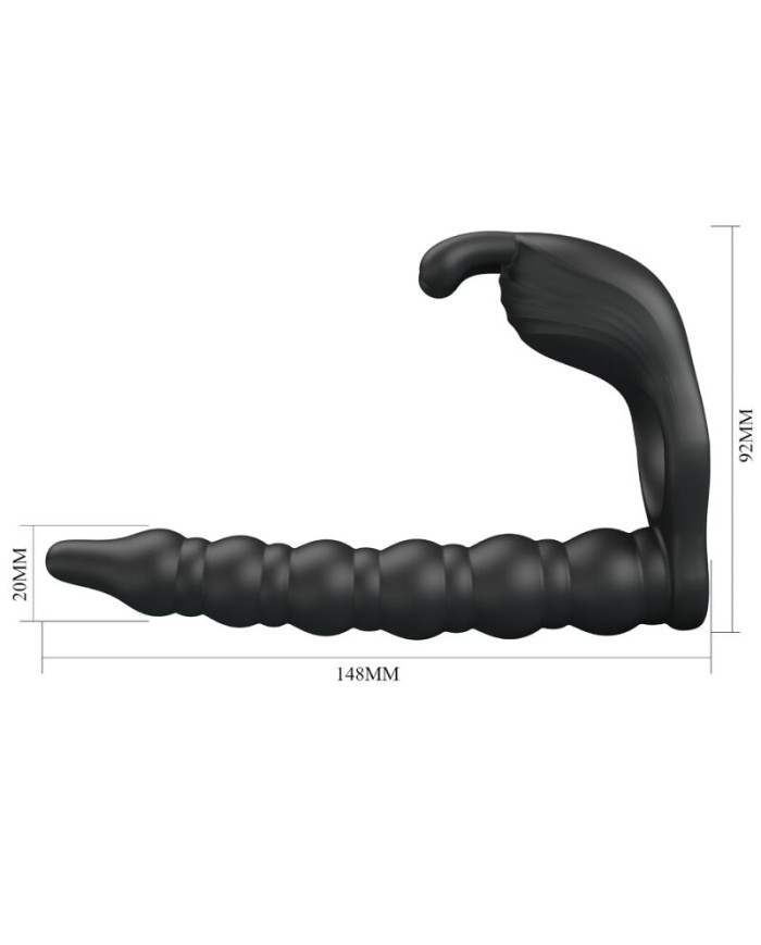 PRETTY LOVE BLACKNEY ANILLO PENE CON PLUG VIBRADOR NEGRO