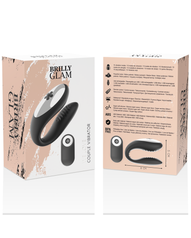 BRILLY GLAM WE LOVE VIBRADOR PARA PAREJAS CONTROL REMOTO NEGRO