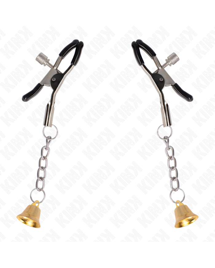 KINK PINZAS PARA PEZONES CON COLGANTE DE CAMPANA DORADO 6 CM