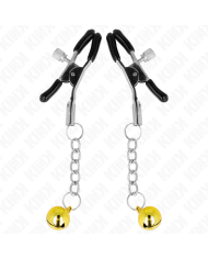 KINK PINZAS PARA PEZONES CON COLGANTE DE CASCABEL DORADO 6 CM