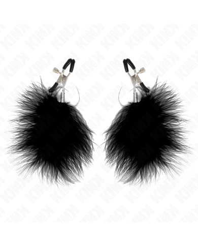 KINK PINZAS PARA PEZONES CON PLUMA NEGRO 7 CM