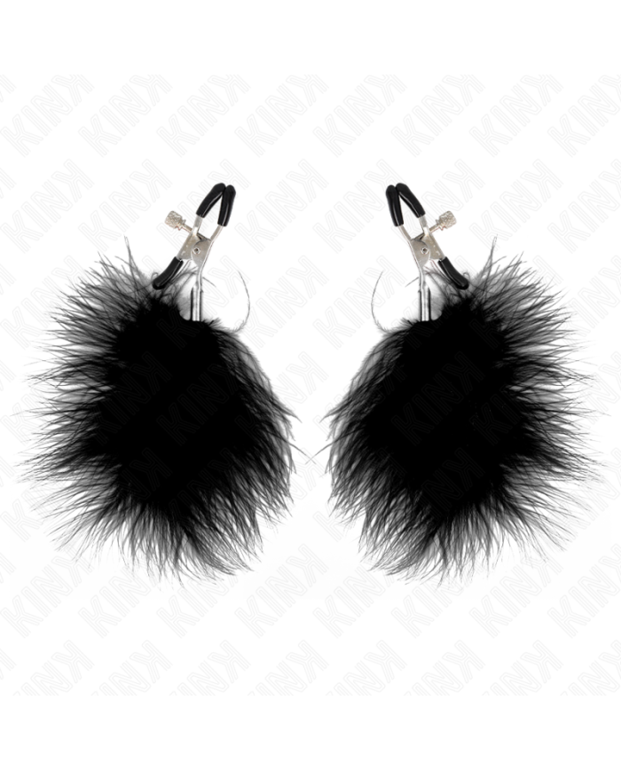 KINK PINZAS PARA PEZONES CON PLUMA NEGRO 7 CM