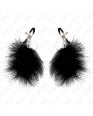 KINK PINZAS PARA PEZONES CON PLUMA NEGRO 7 CM