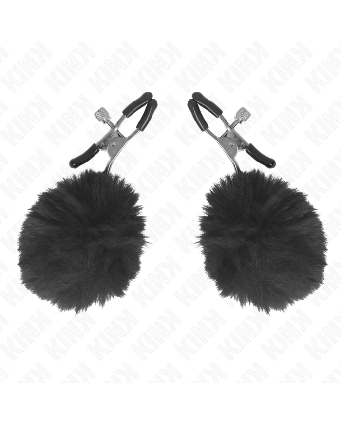 KINK PINZAS PARA PEZONES CON POMPaN NEGRO 6 CM