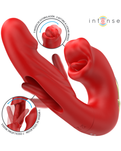 INTENSE NATHY VIBRADOR DOBLE CON BOCA ESTIMULADORA MULTIFUNCION ROJO INTENSE NATHY VIBRADOR DOBLE CON BOCA ESTIMULADORA MULTIFUNCION ROJO