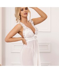 SUBBLIME BABYDOLL ESCOTE EN V DE ENCAJE BLANCO S M